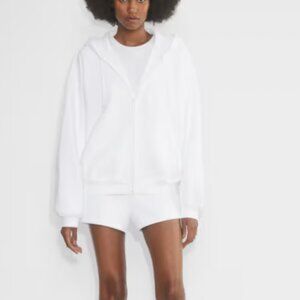 Aritzia TNA Sweatsuit Set: Cozy Fleec Boyfriend Zip Up and  mid-thigh sweatshort